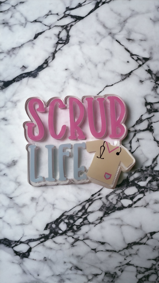 Scrub Life Interchangeable badge reel topper