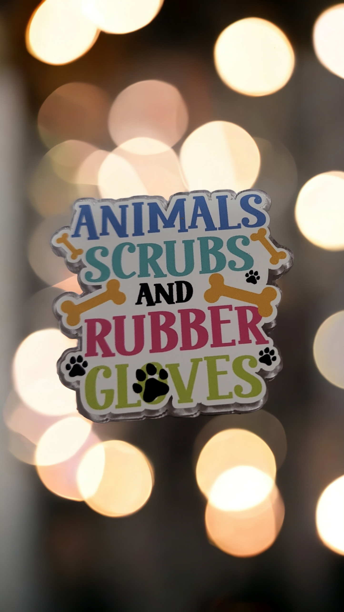 Animals, scrubs, and rubber gloves interchangeable badge reel topper