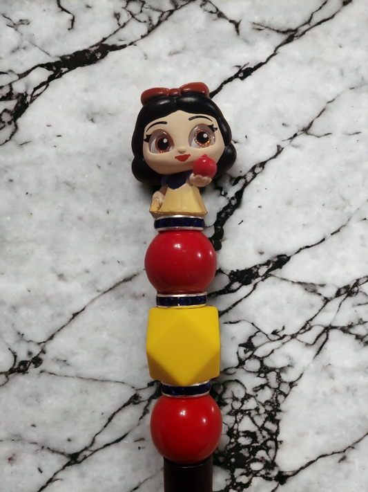 Snow white adoorable beaded pen